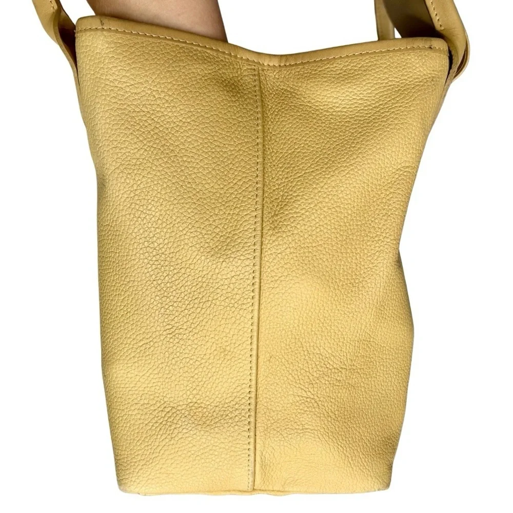 Longchamp Leather Satchel Handbag Beige Tan